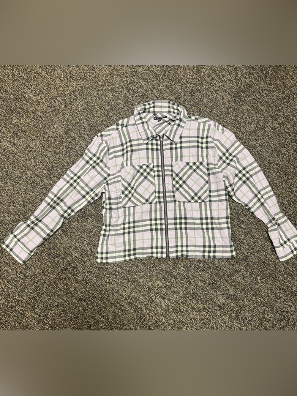 Body Glove Black, White and Light purple Plaid Shirt